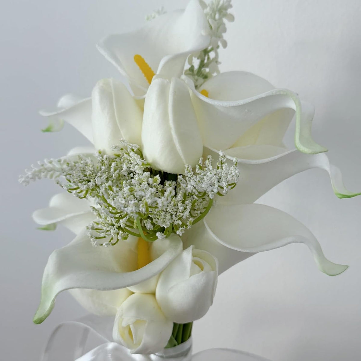 WYcYcW Ramo floral de 10 lirios artificiales con 8 tulipanes artifi...