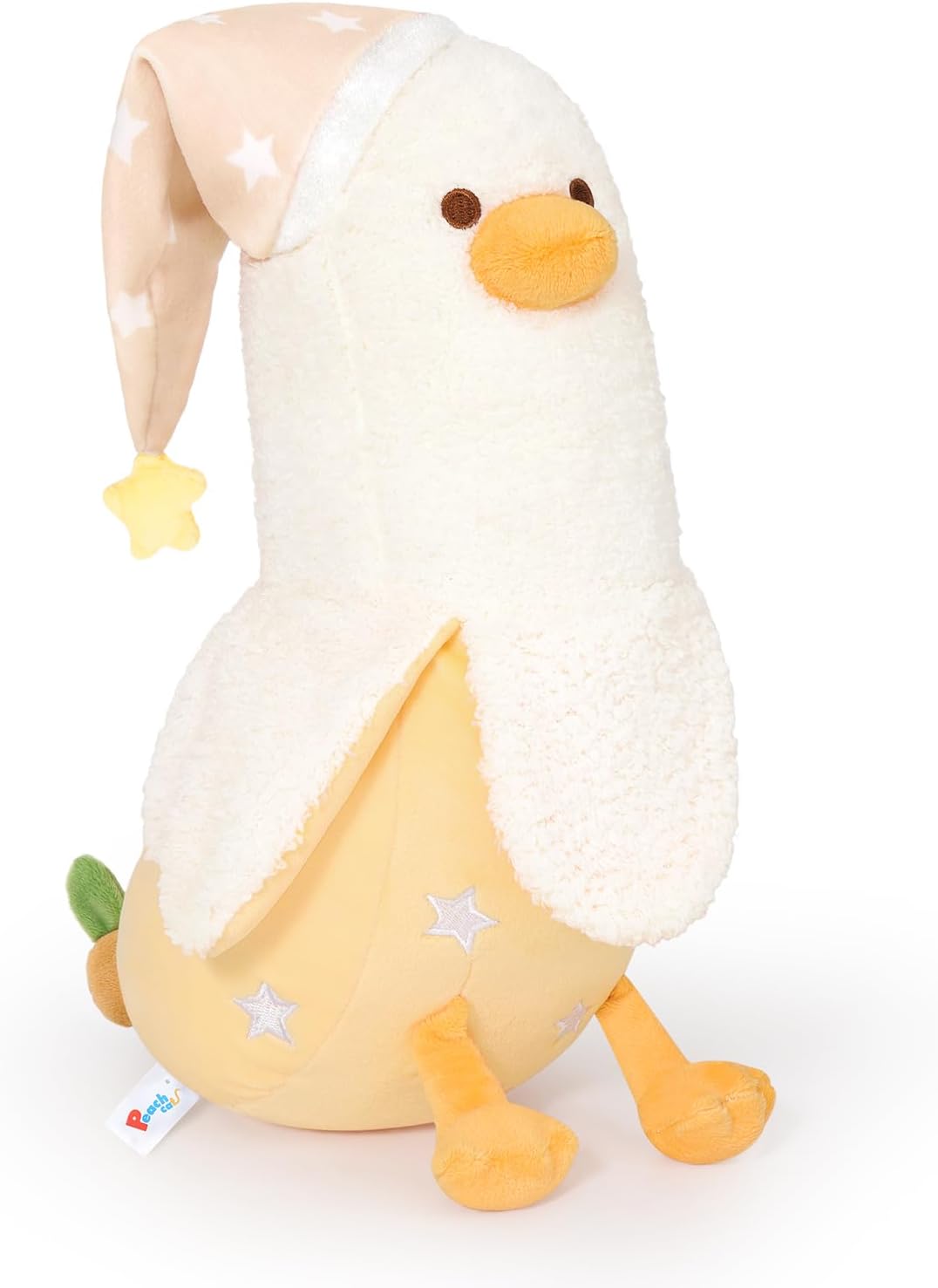 PEACH CAT Almohada de felpa de pato Banana con gorro de estrella la...