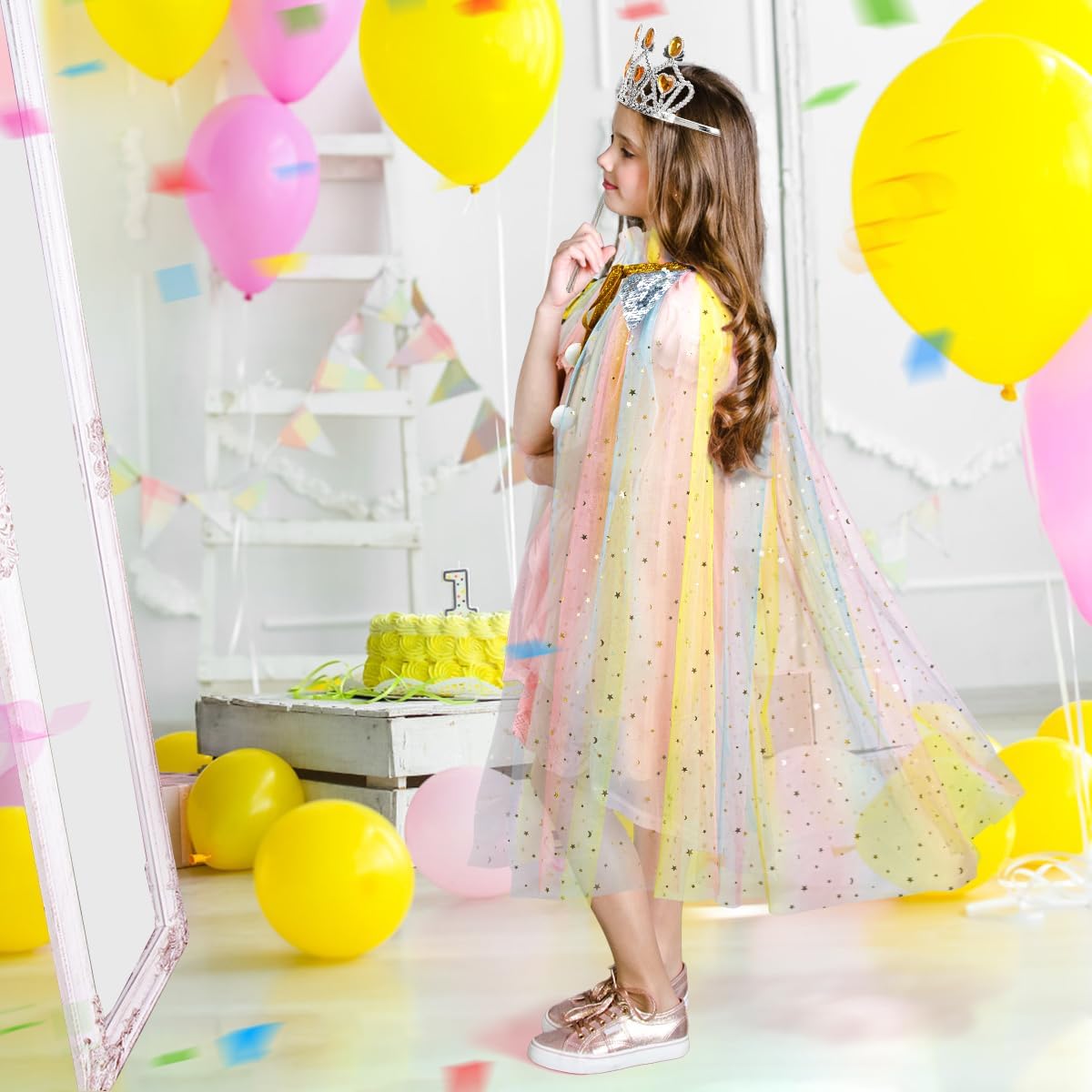 Meland Ropa de princesa para niña, 11 piezas de capa de princesa co...