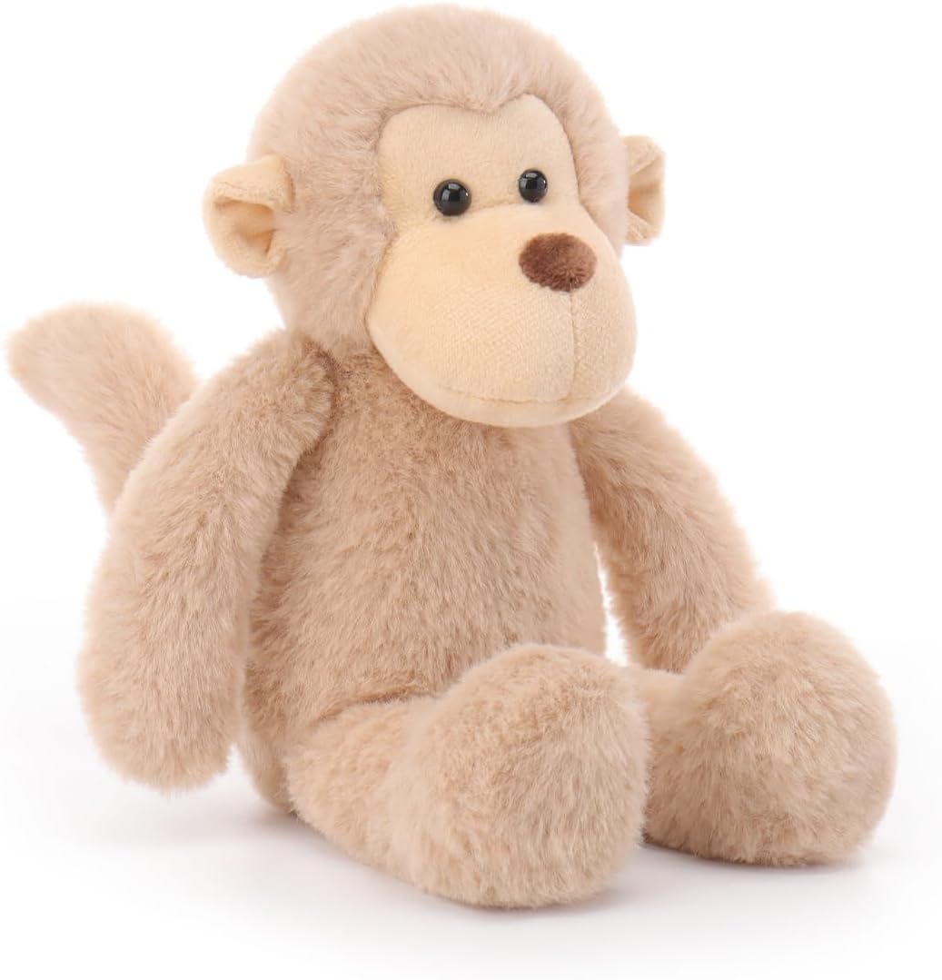Apricot Lamb Juguetes de peluche suaves de mono marrón claro de 7 p...