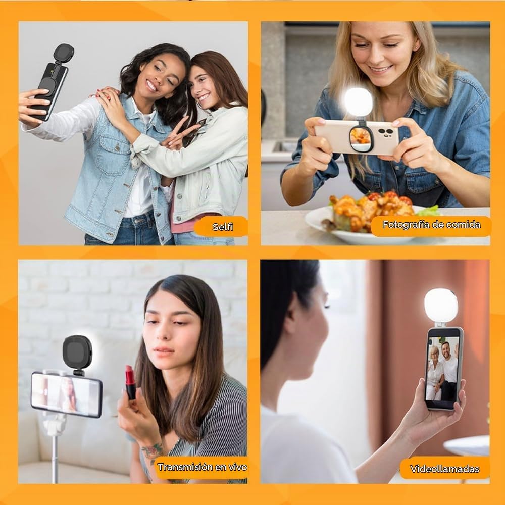 Luz magnética para selfie compatible con MagSafe, luz LED plegable...