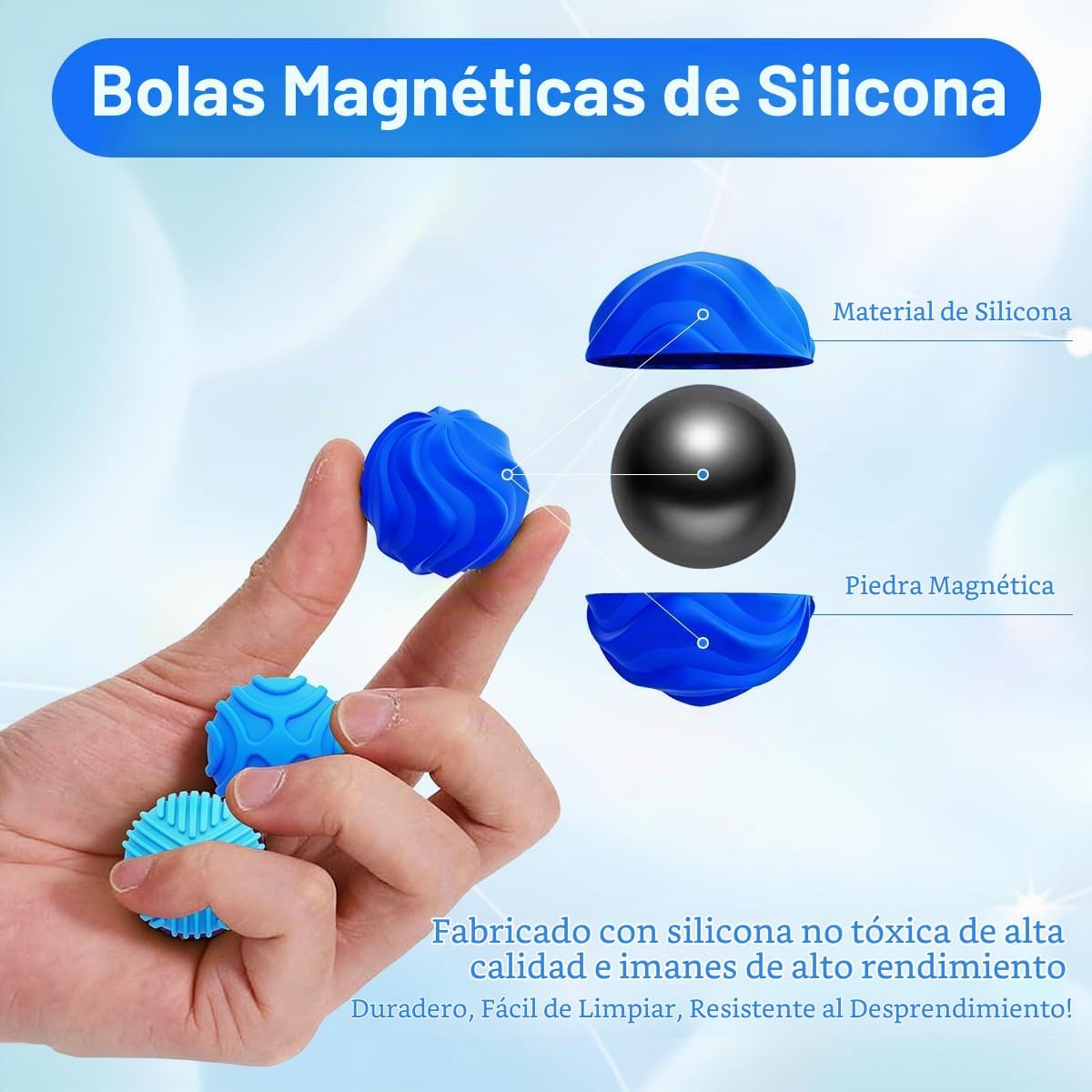 Bolas magnéticas de silicona para adultos y adolescentes, 6 juguete...