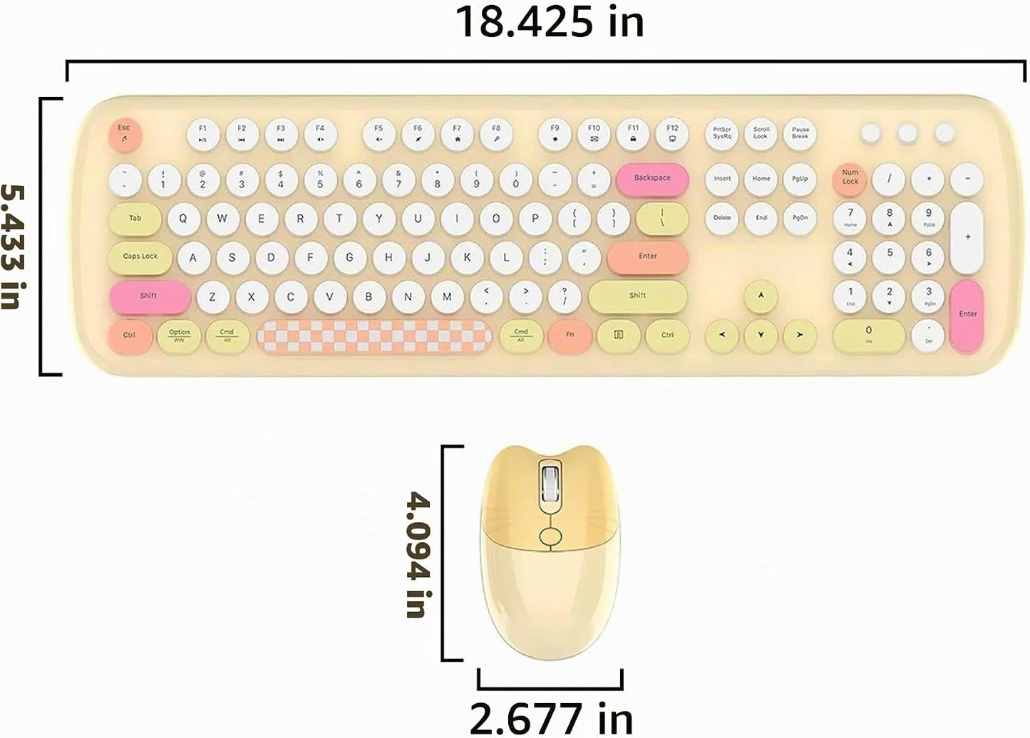 SaharaCase - Combo de teclado y mouse inalámbricos con clic silenci...