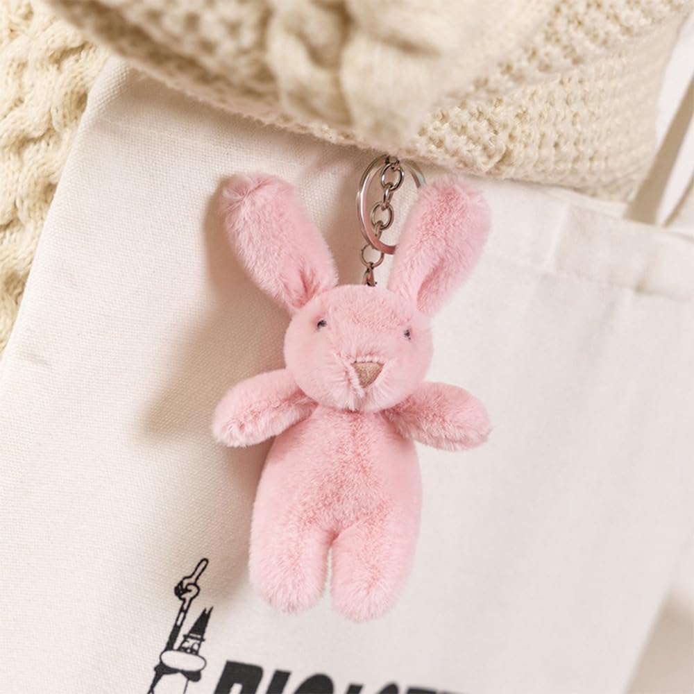 Miokkley Lindo llavero de peluche de conejo para mochila, mini llav...