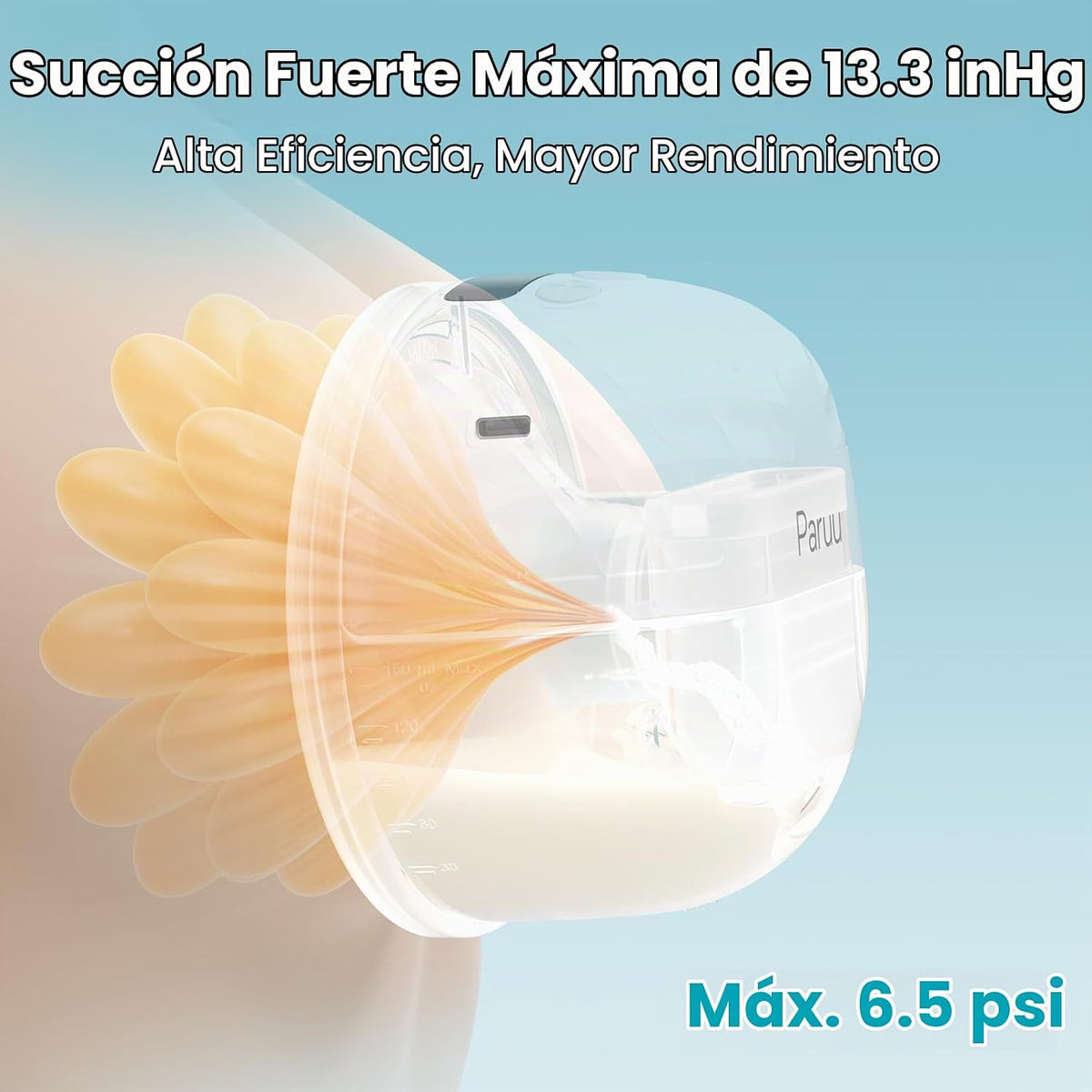 Paruu Extractor de leche manos libres P10 portátil, succión fuerte...