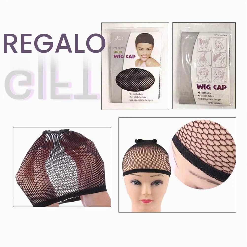 Wiwige Peluca de color naranja para hombre, peluca sintética de cap...