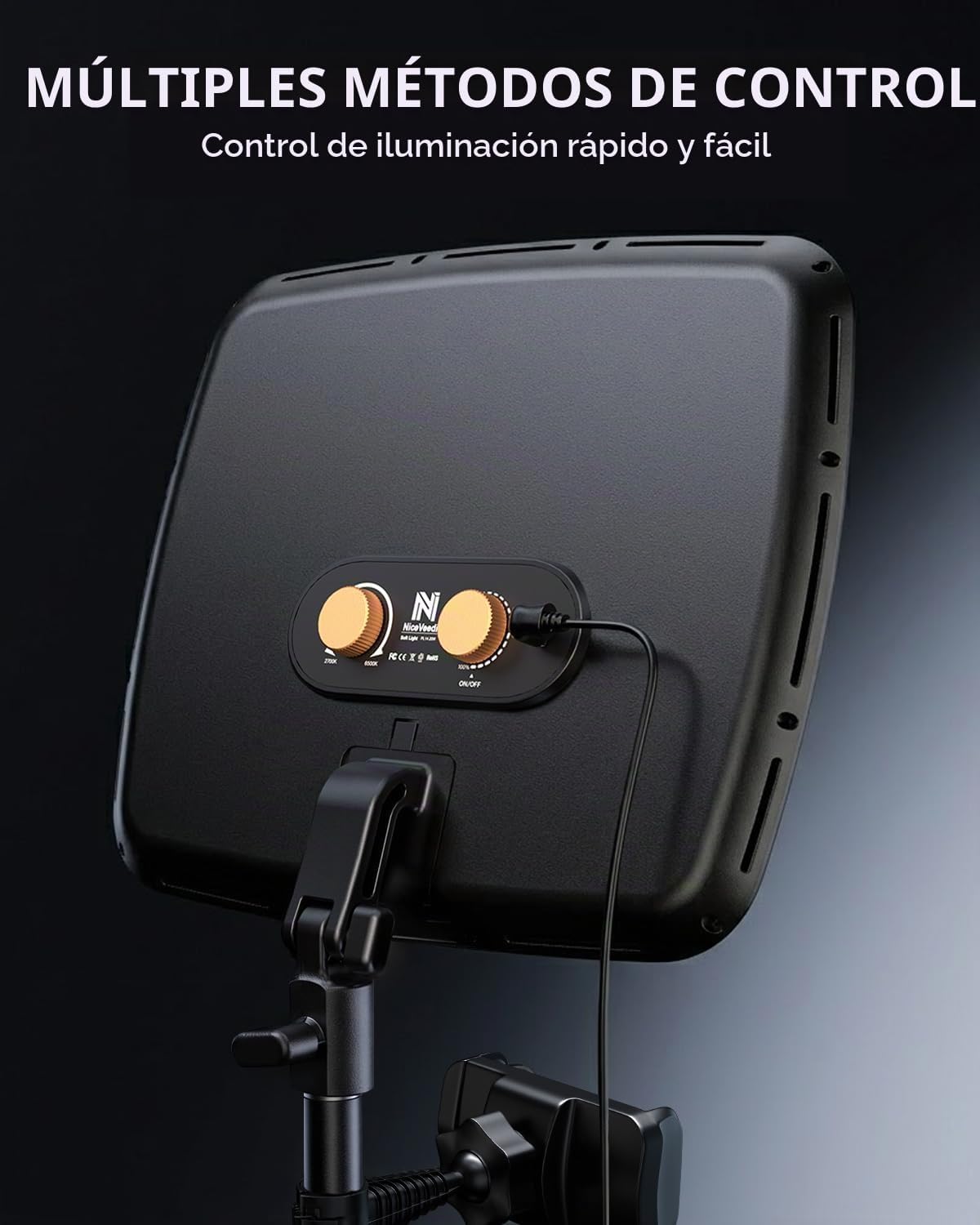 NiceVeedi Luz grande suave de 14 pulgadas con soporte de 72 pulgada...