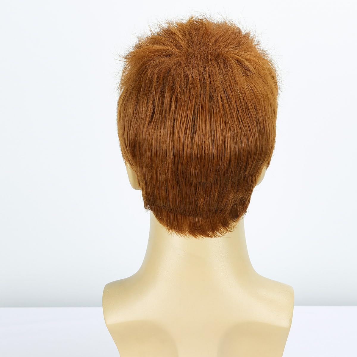 BEAUTY FLAG peluca corta de pelo naranja para hombre, peluca sintét...