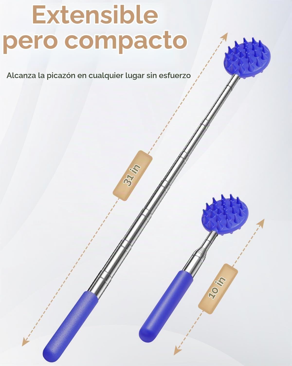 Rascador telescópico de espalda con 5 cabezas desmontables, regalo...