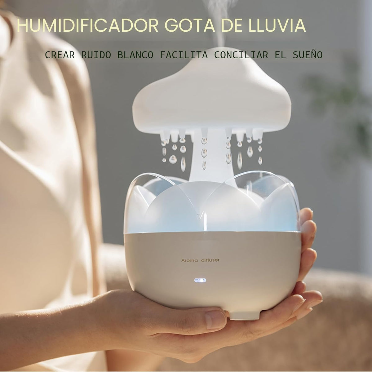 DEALFUN Humidificador portátil de gota de lluvia, difusor de aceite...