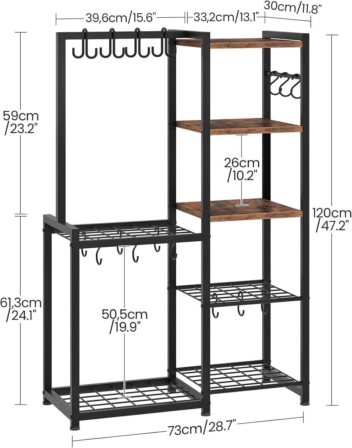 CHOEZON Estante para ollas de 5 niveles, soporte para utensilios de...