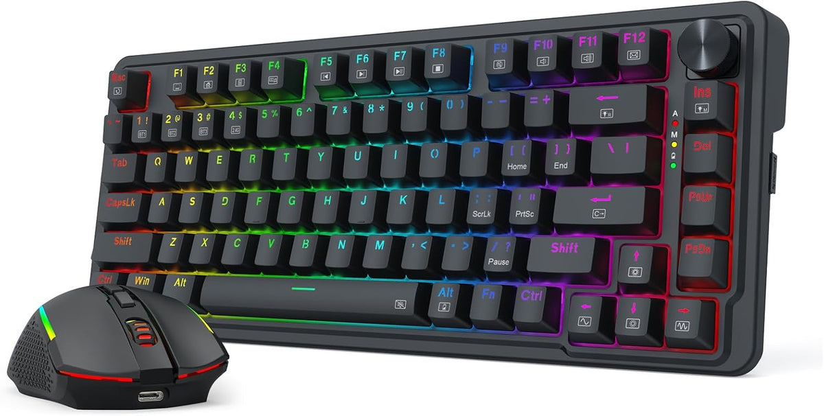 Redragon Combo de teclado y mouse para juegos Wilreess de 3 modos S...