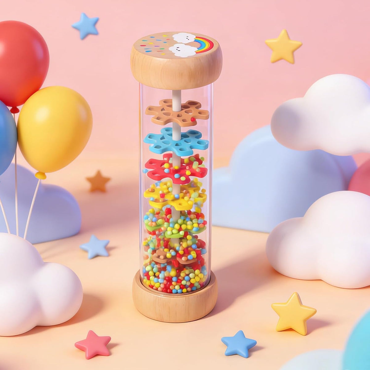 Juguete de tubo de sonido de lluvia Montessori Sensorial Sonajero R...