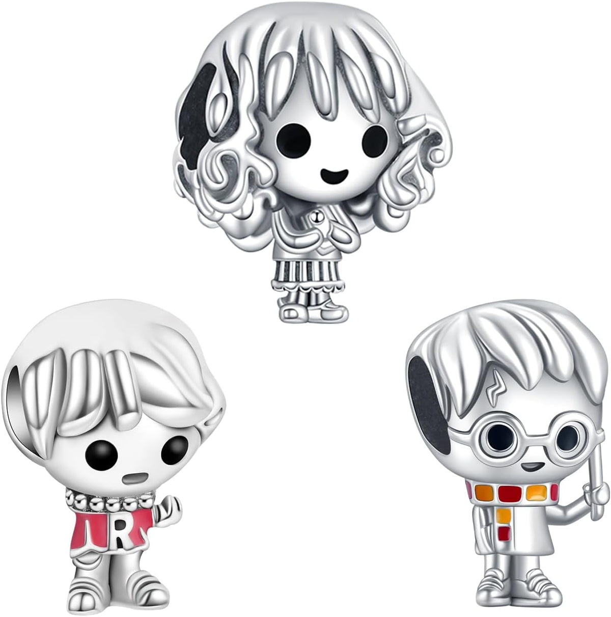 H.ZHENYUE Dijes de plata esterlina 925 con diseño de personaje de p...