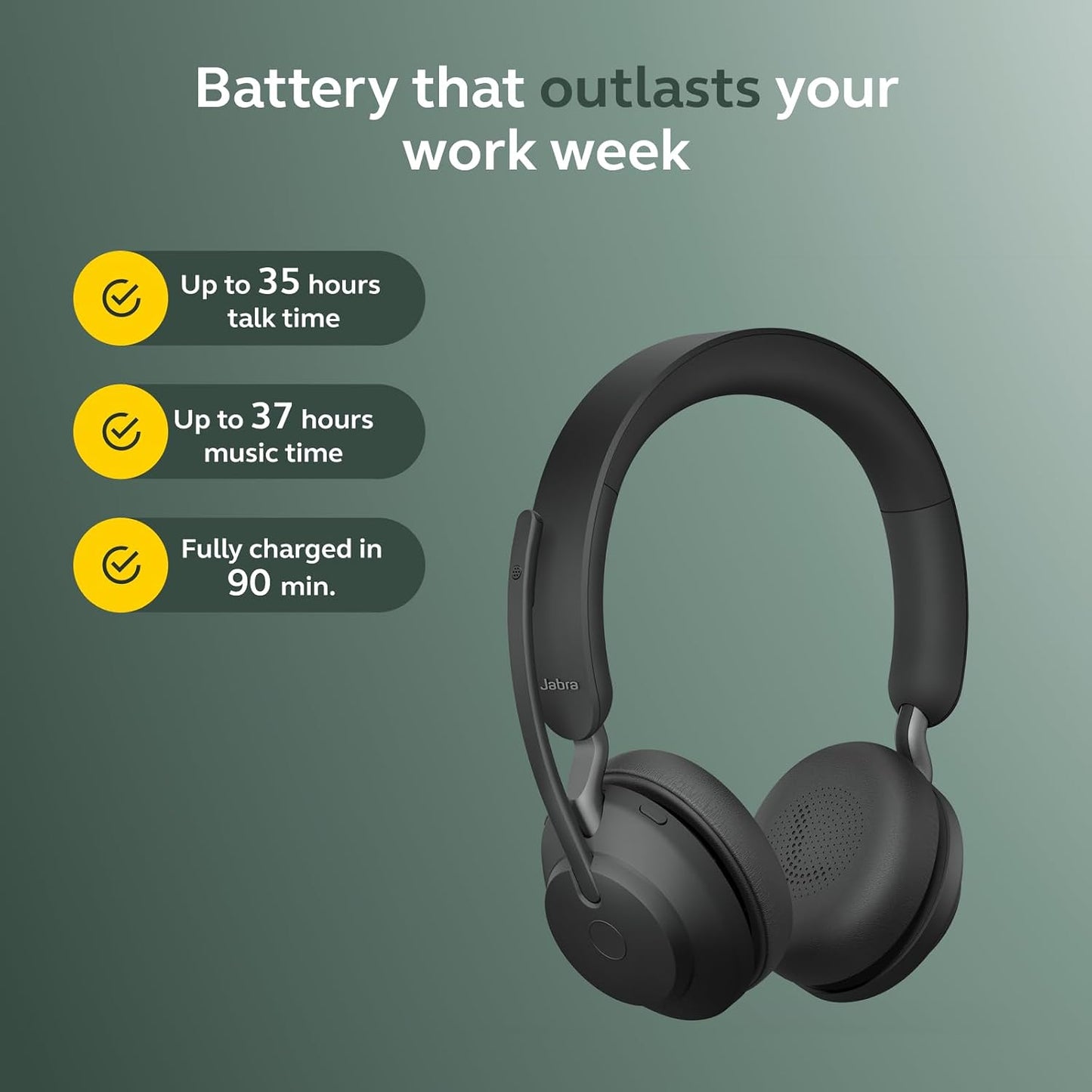 Jabra Evolve2 65 - Auriculares inalámbricos Bluetooth con micrófono...