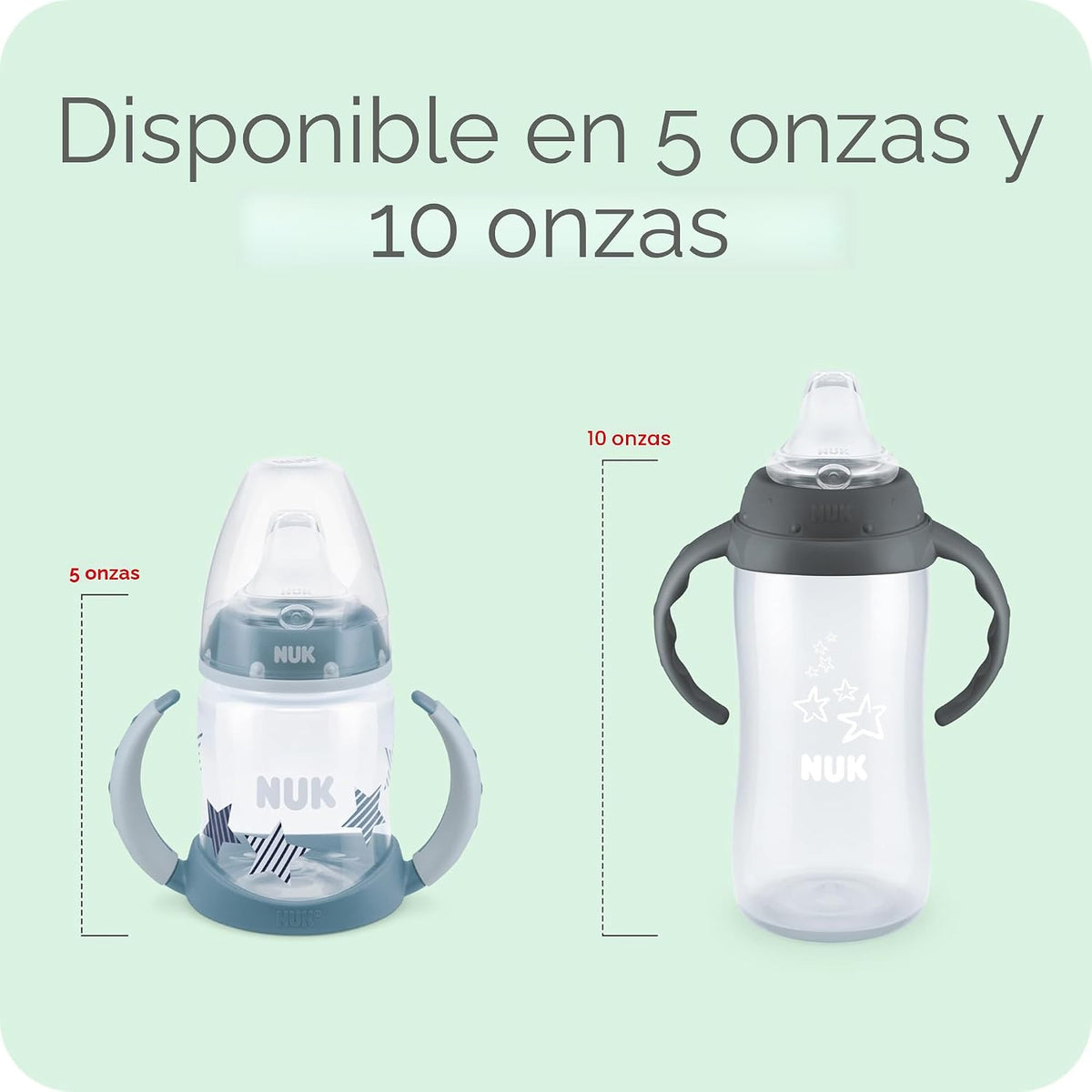 NUK Smooth Flow - Biberón anticólico, 5 onzas, paquete de 4, elefante