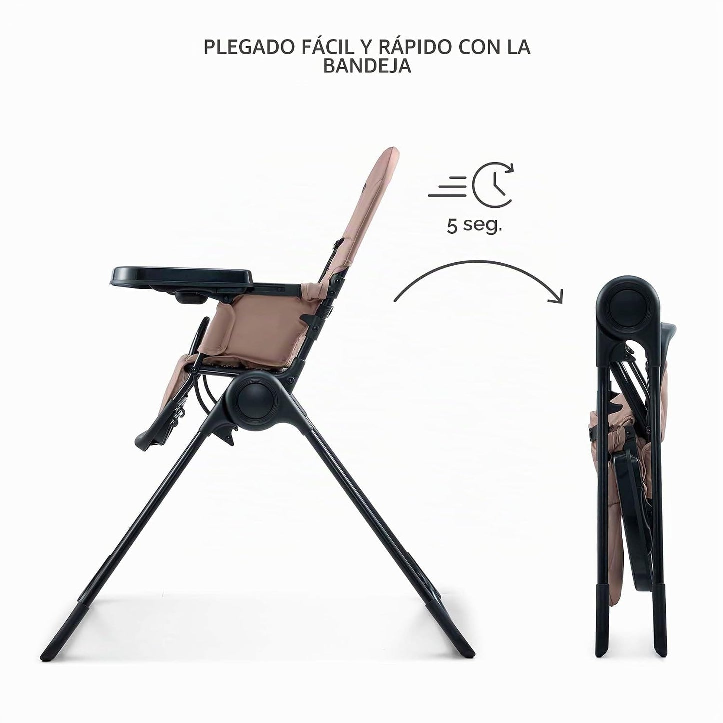 Kinderkraft BINCI - Silla alta plegable, ligera, 11 libras, compact...