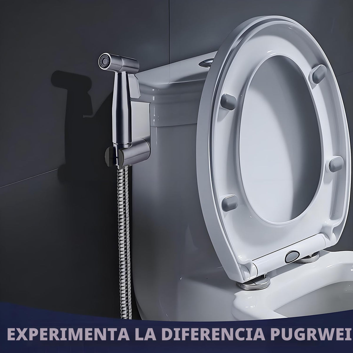 Pulverizador de bidé de mano para inodoro, acero inoxidable de prim...