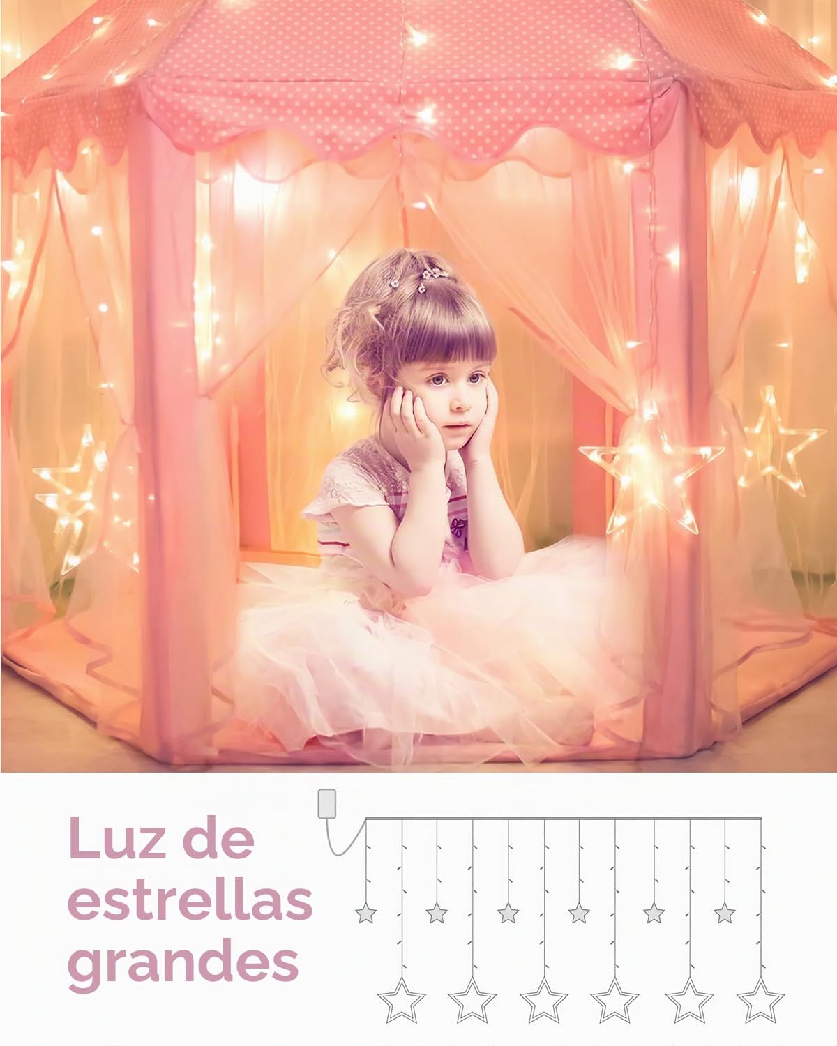 wilwolfer tienda de campaña tipo castillo de princesa para niñas, t...