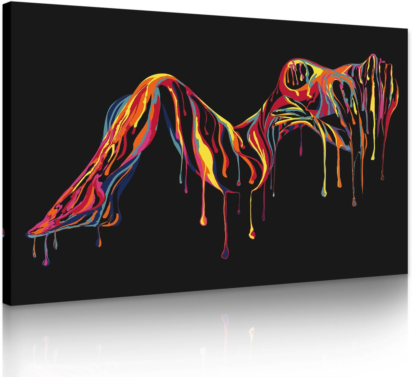 Lienzo abstracto para decoración de pared, pintura colorida de muje...