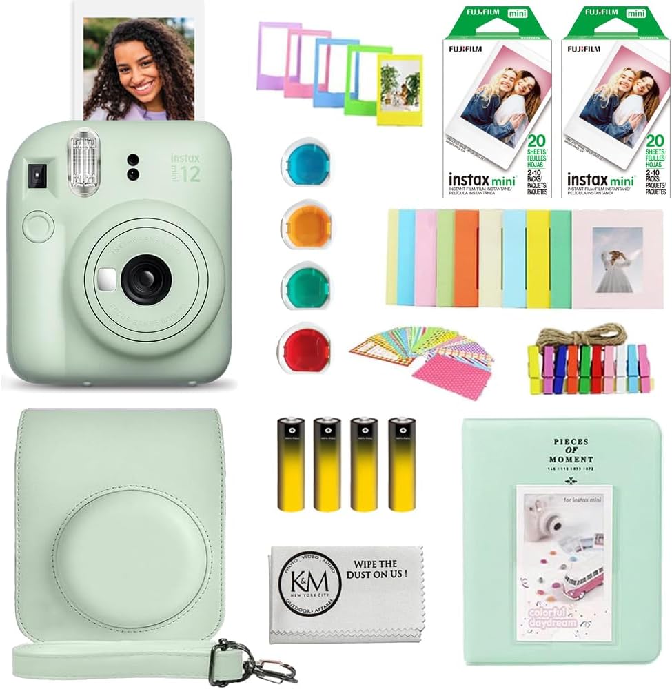 Fujifilm Instax Mini 12 - Cámara de película instantánea | Verde me...