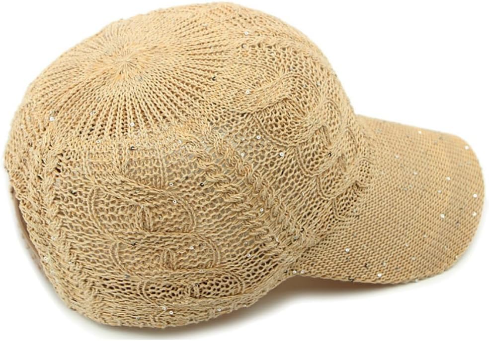 Gorra de béisbol de malla con purpurina para mujer, transpirable, a...
