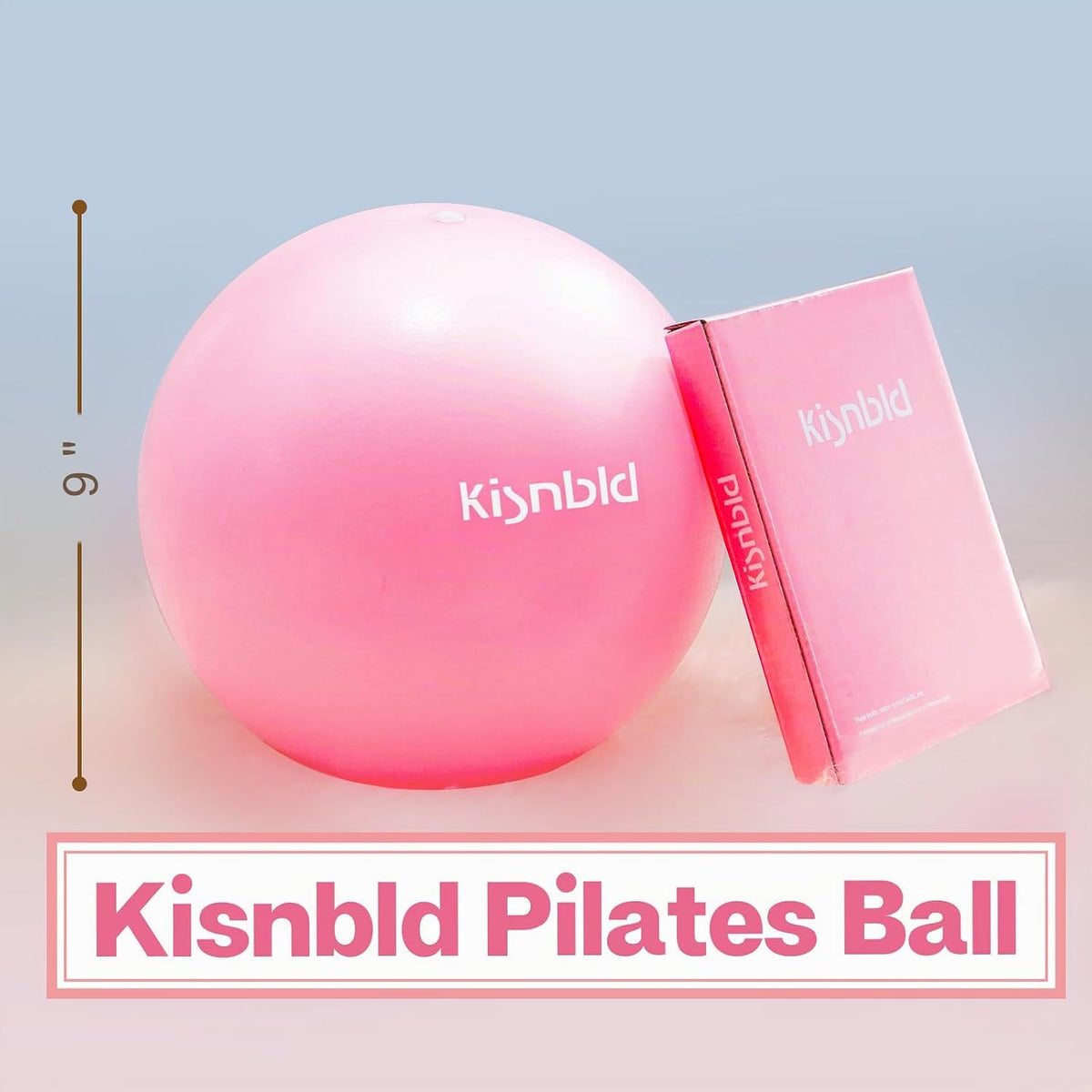 kisnbld Pequeña pelota de ejercicio, mini pelota de pilates de 9 pu...