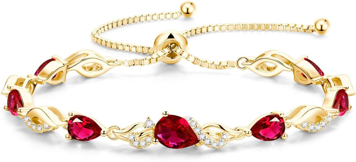 FANCIME Pulsera de tenis ajustable con piedra natal para mujer | Di...