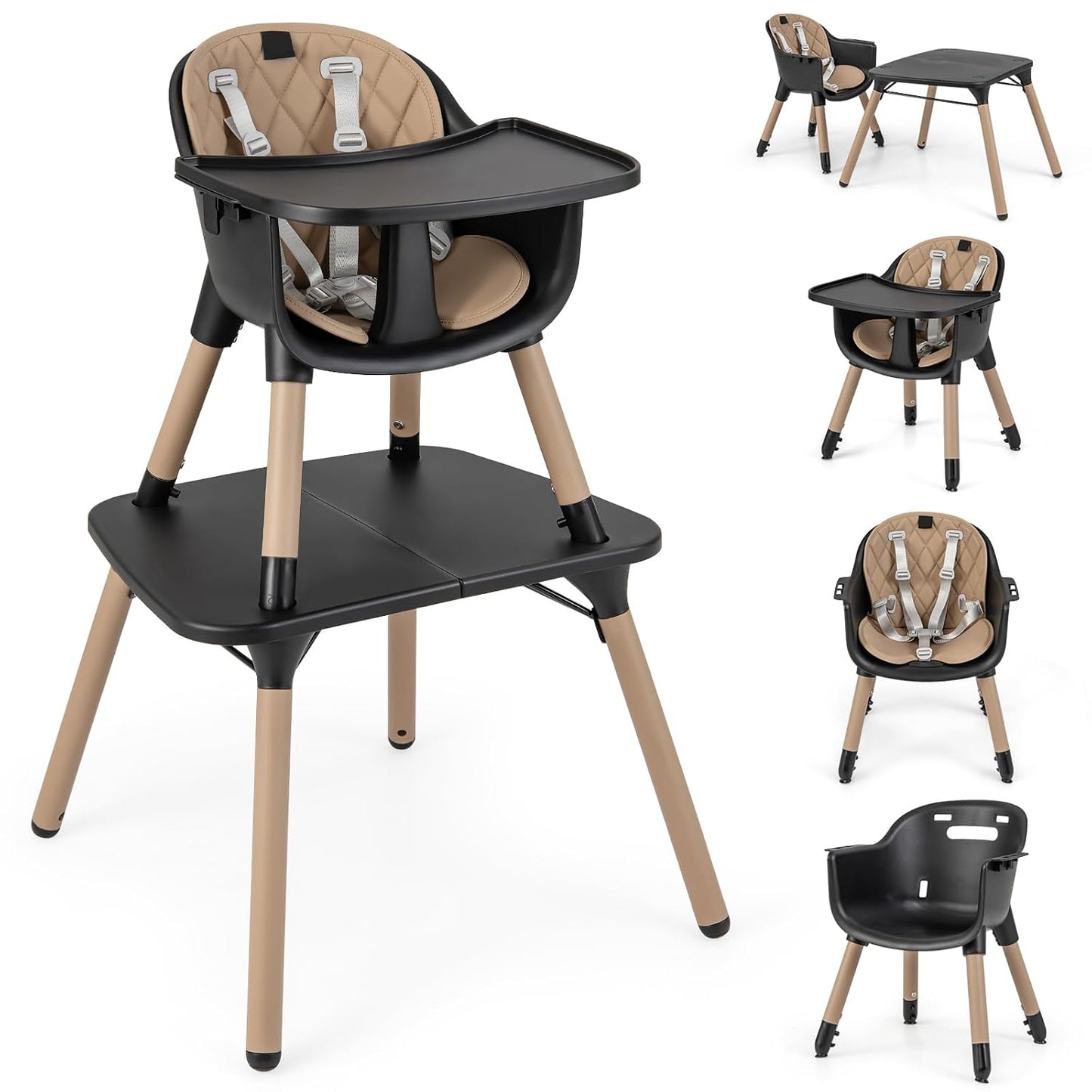Honey Joy Silla alta 5 en 1 convertible para bebés y niños\/Juego d...
