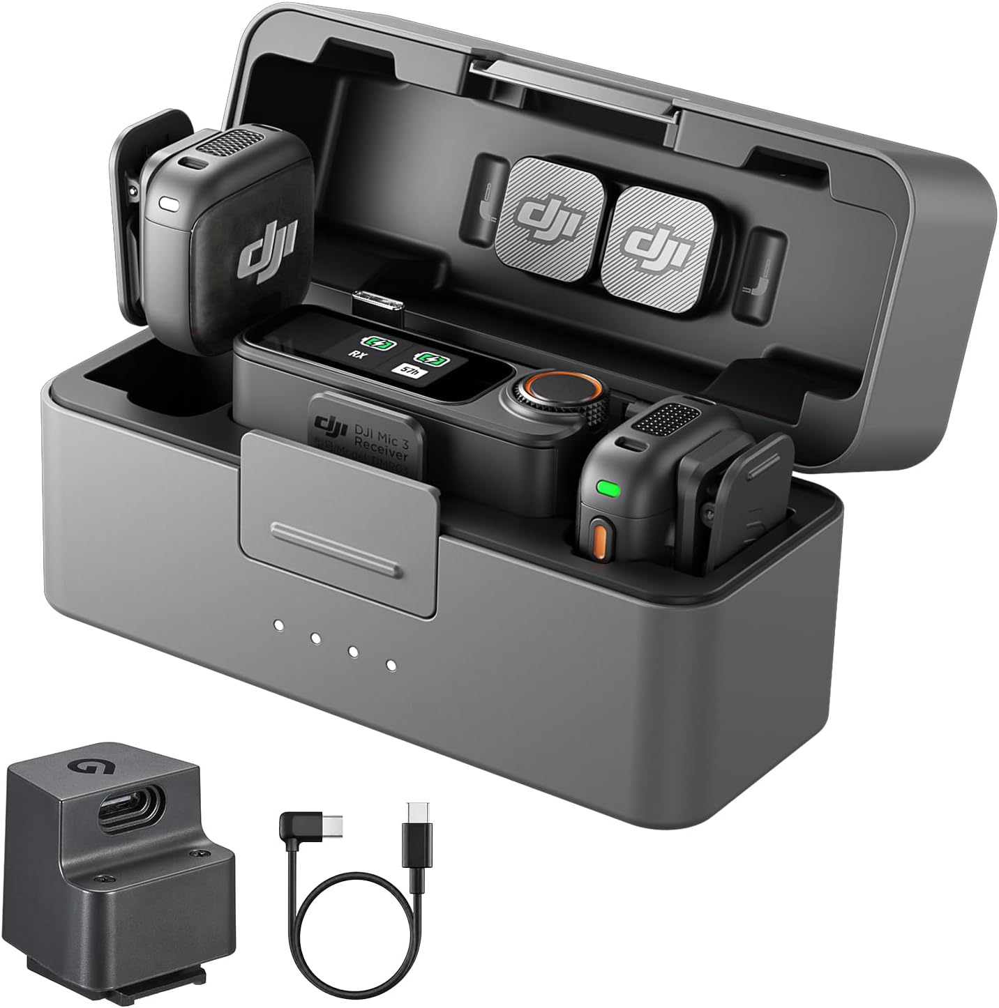 DJI Mic 3 (2TX+1RX+estuche de carga), micrófono todo en uno con zap...