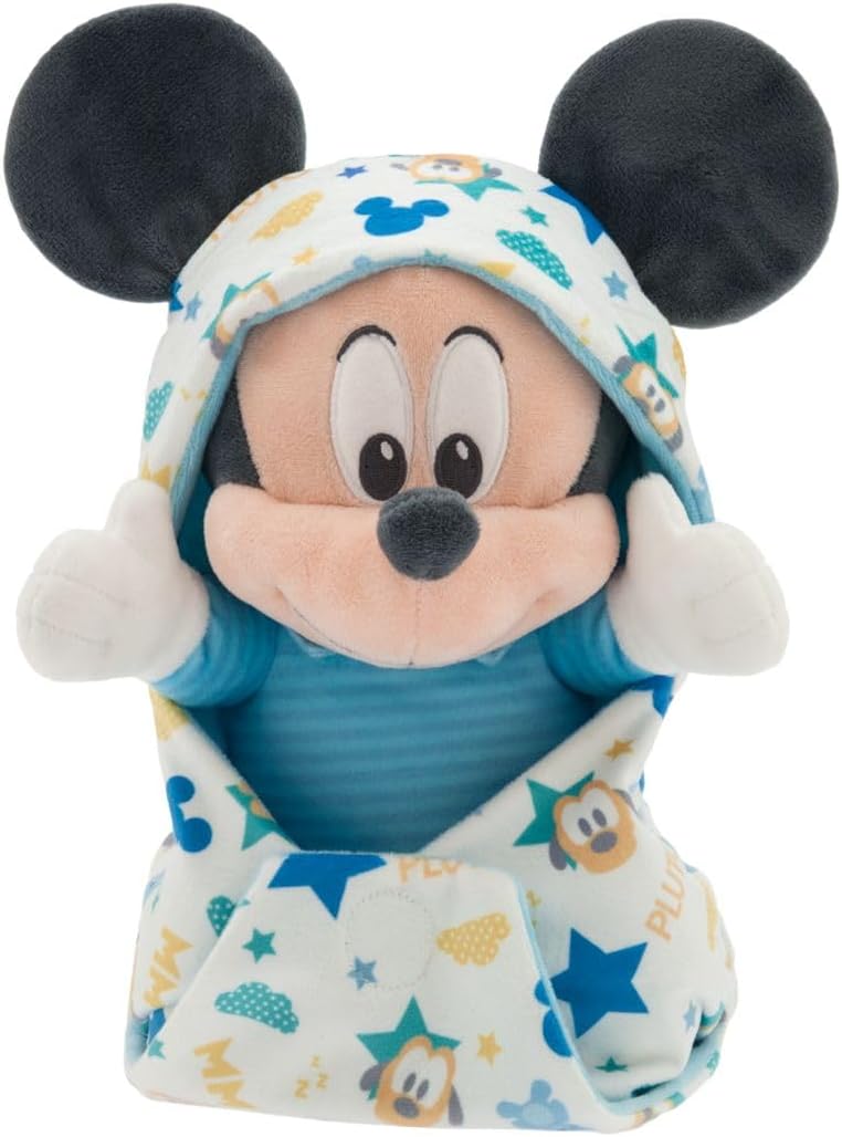 Disney Store Peluche oficial de Mickey Mouse con bolsa para manta,...