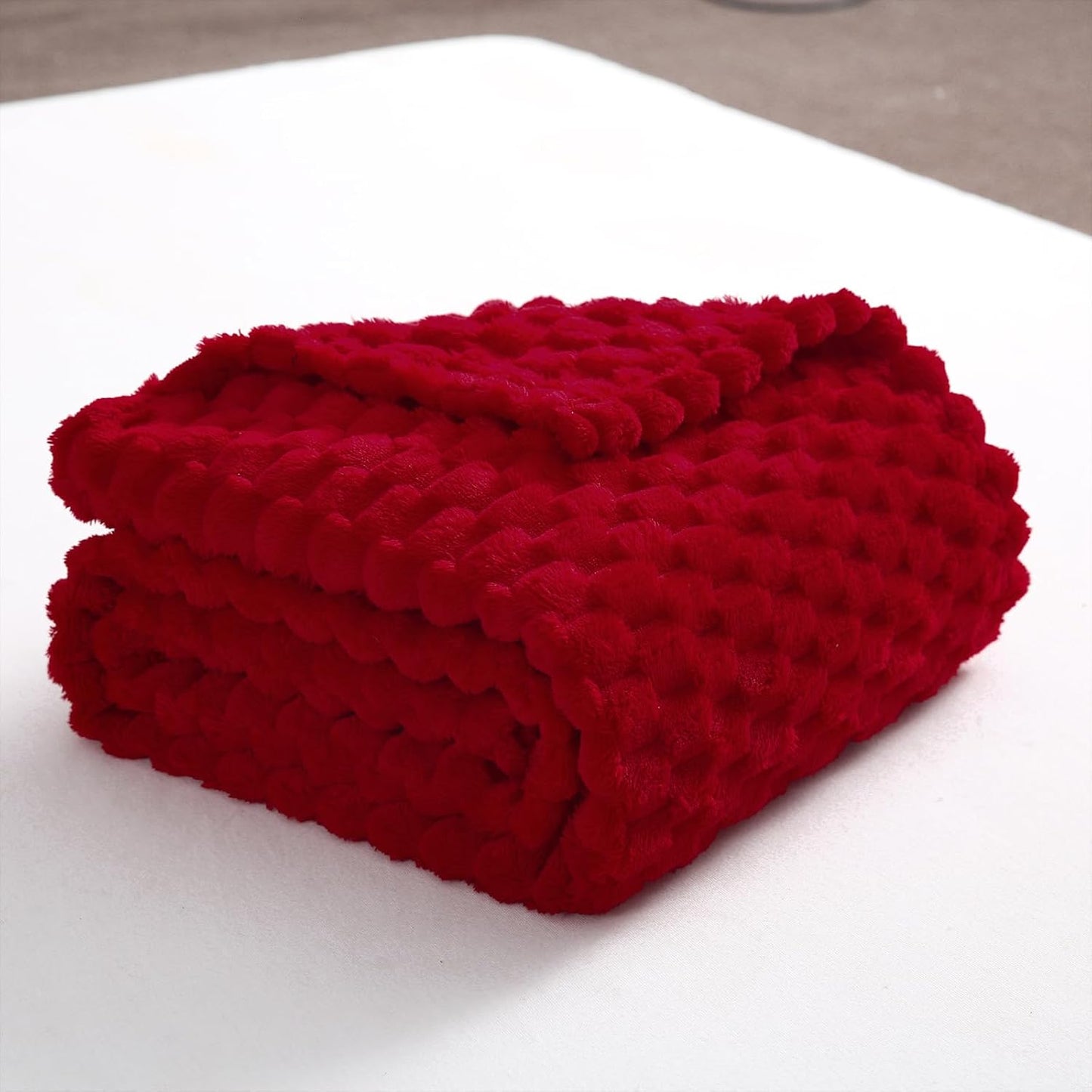 Manta roja de 50 x 60 pulgadas, regalos para mamá mullida jacquard...
