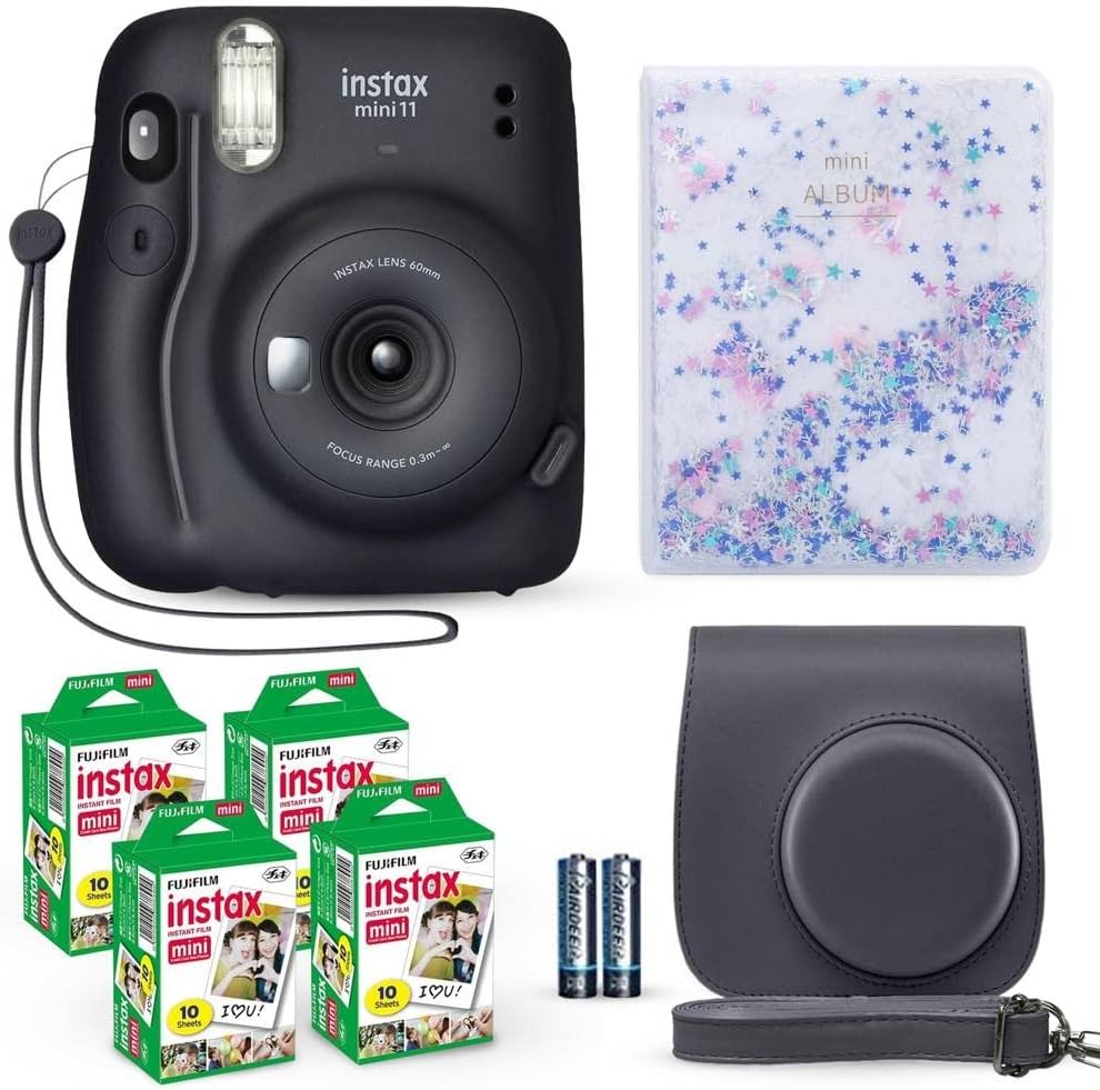 Cámara instantánea Fujifilm Instax Mini 11 gris carbón + paquete de...