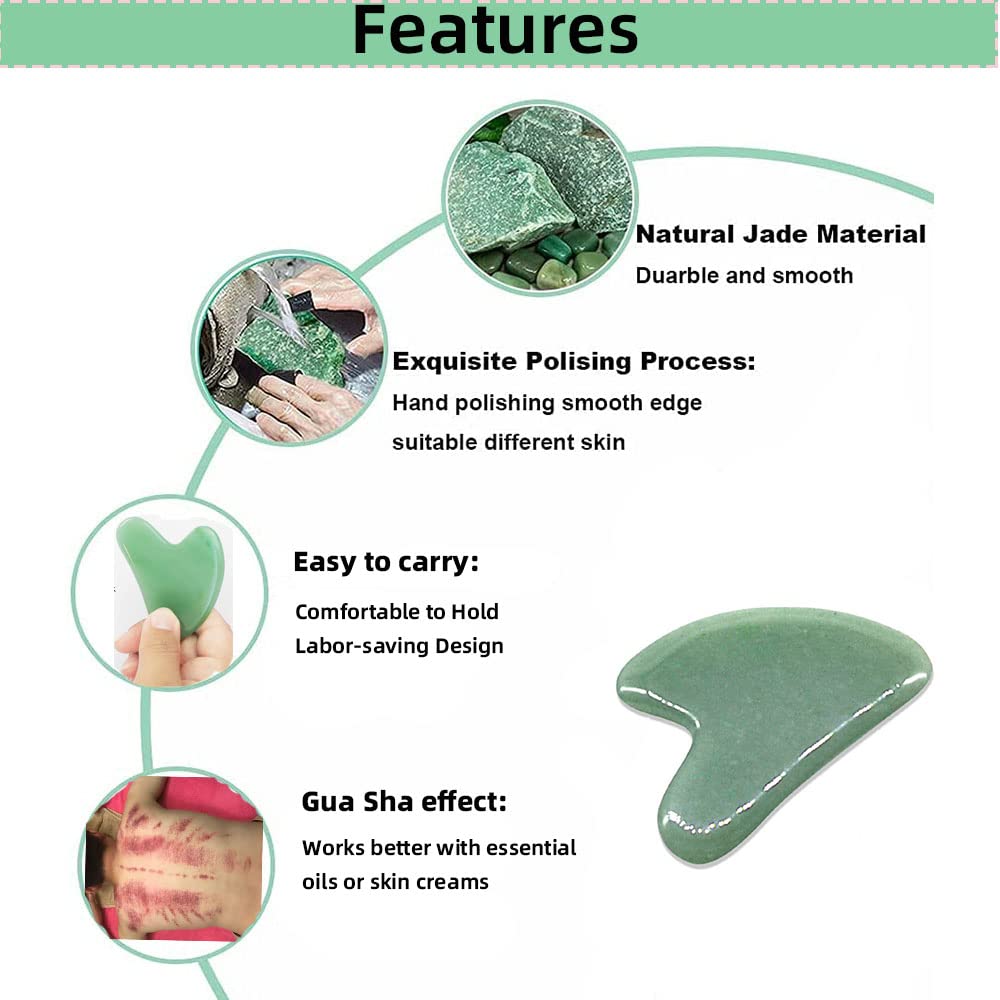 TOP SEWING Gua Sha - Herramientas faciales para masaje de mandíbula...