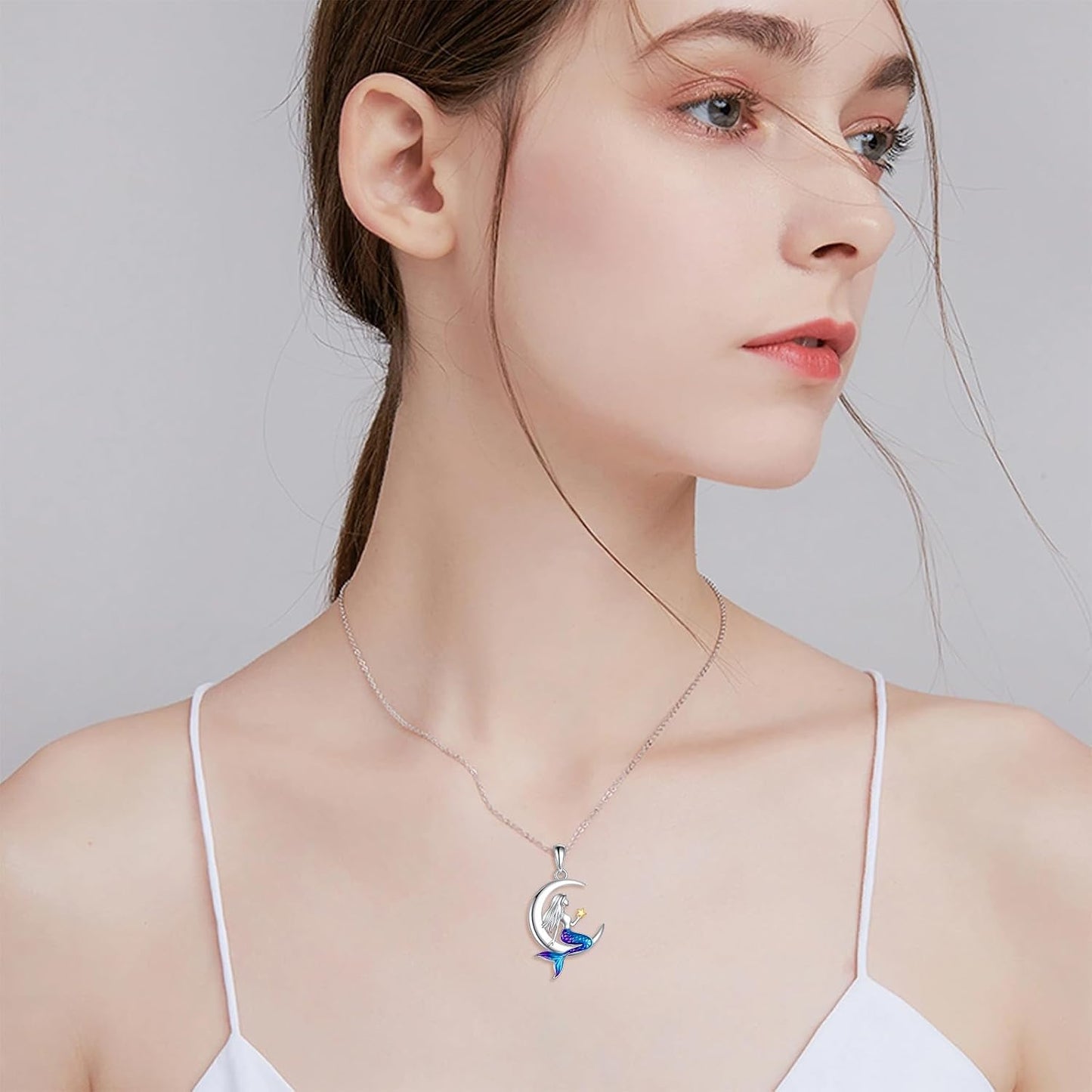 URONE Collar de plata de ley 925 con diseño de animales del océano,...