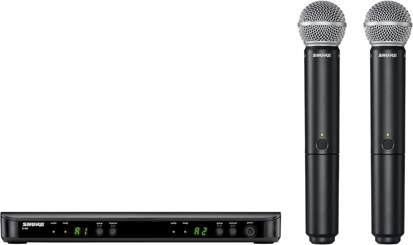 Shure - Sistema de micrófono inalámbrico UHF BLX288\/SM58, para igl...