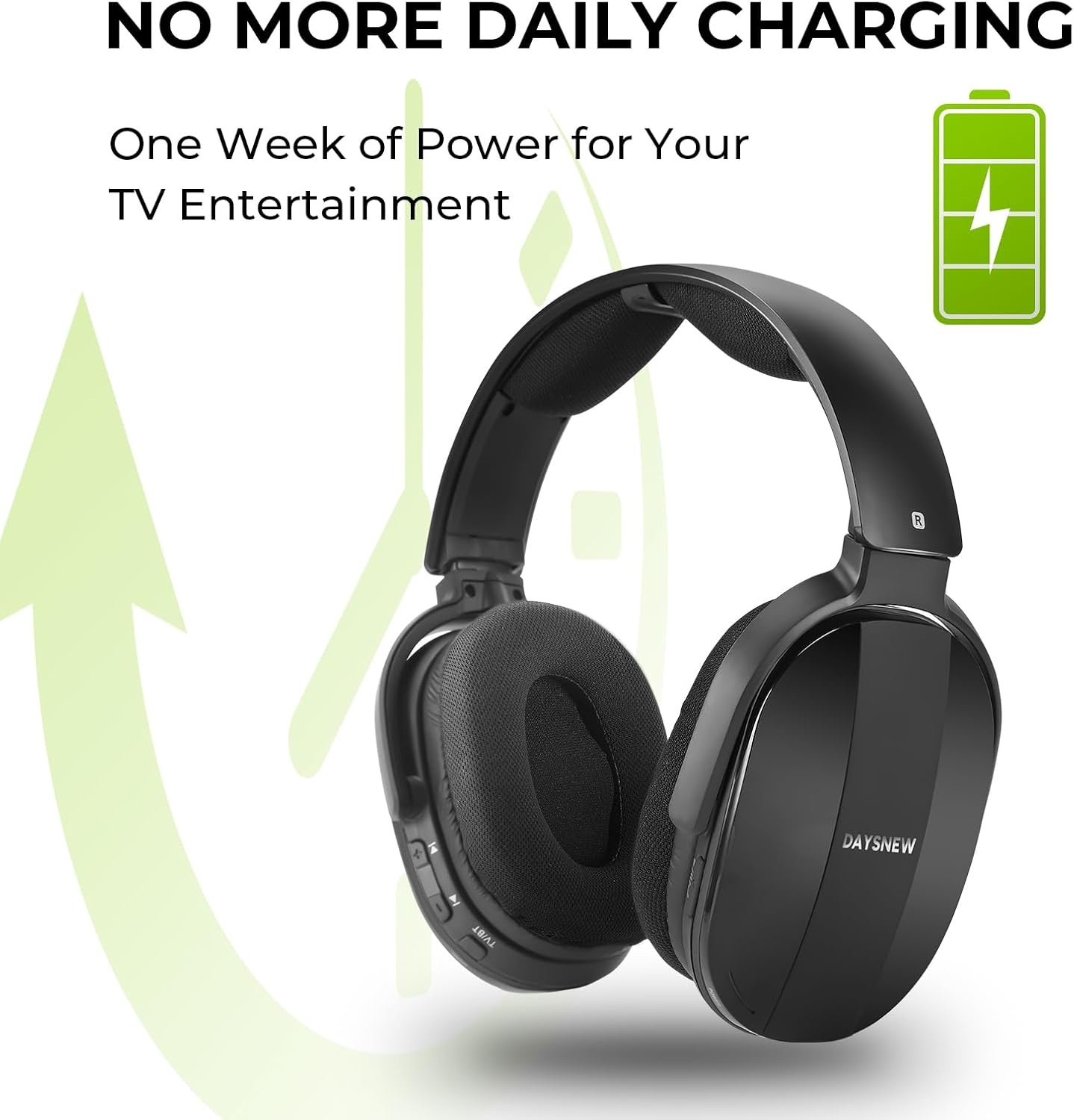 Daysnew - auriculares inalámbricos para TV con base de carga y tran...