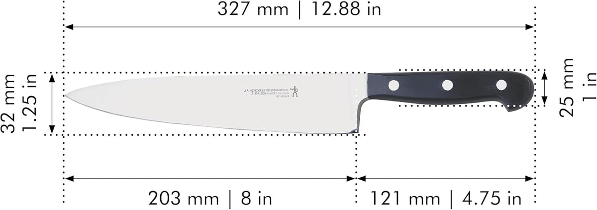 HENCKELS - Cuchillo de chef clásico de 8 pulgadas, afilado, diseño...