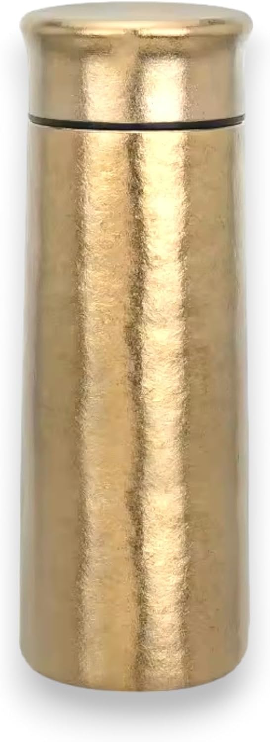 Taza de viaje de titanio con tapa, 10 oz (brillantina), botella de...