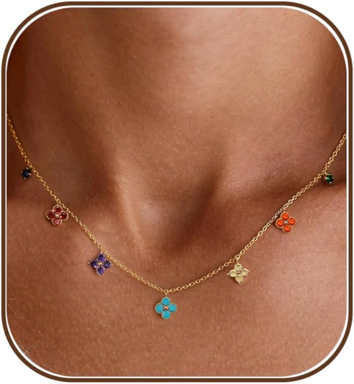 XIXINI Collar de oro para mujer, delicado collar con colgante de tr...