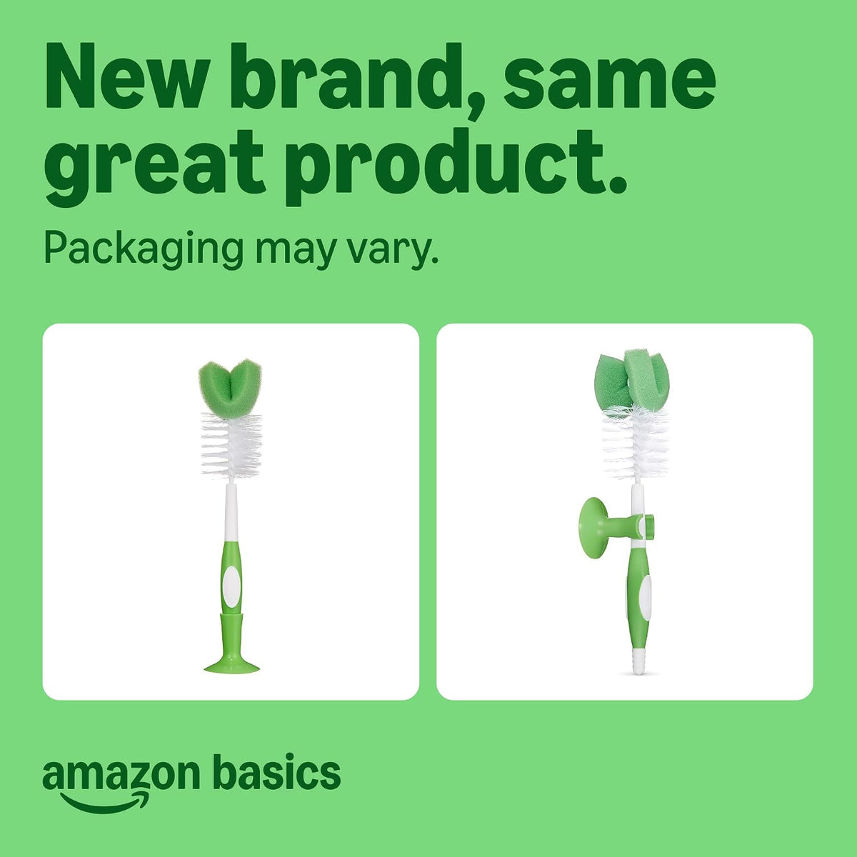 Amazon Basics - Cepillo para botellas (paquete de 3), color blanco...