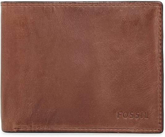 Cartera de piel Fossil para hombre, Derrick, plegable, con bloqueo...