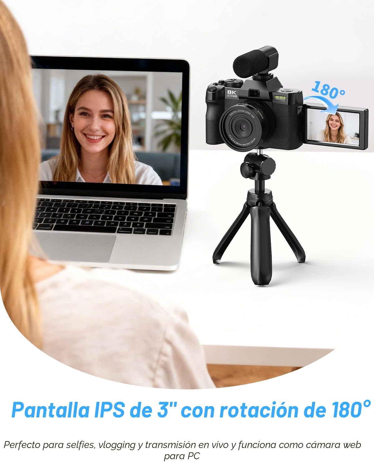 Cámaras digitales de 8K 64MP para fotografía, zoom 16X,3 filtros de...