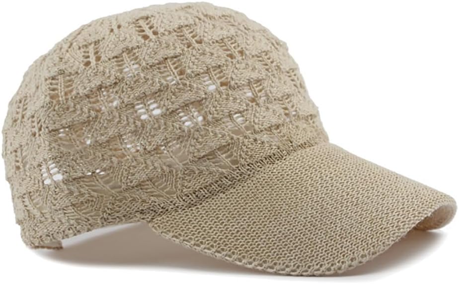 FASHIXD Gorra de béisbol de malla tejida para mujer, gorra de camio...