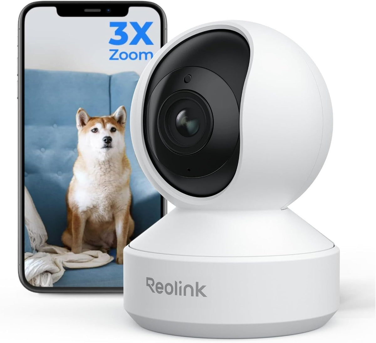 REOLINK Cámara de seguridad para interiores, cámara WiFi enchufable...