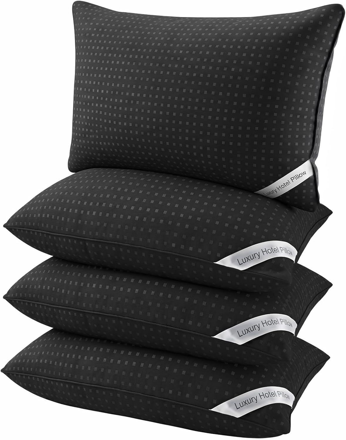 Melising Juego de 4 almohadas de cama para dormir, tamaño estándar,...