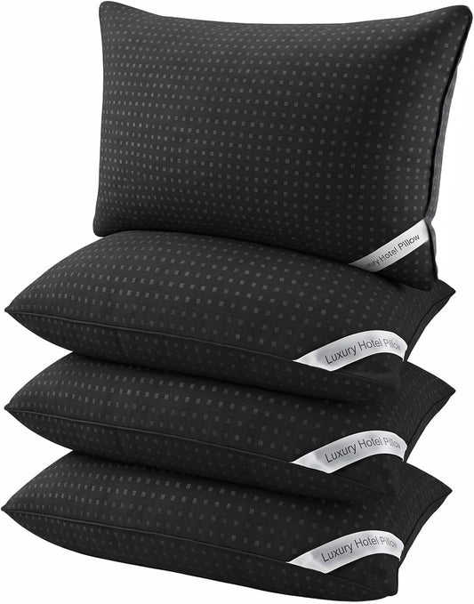 Melising Juego de 4 almohadas de cama para dormir, tamaño estándar,...