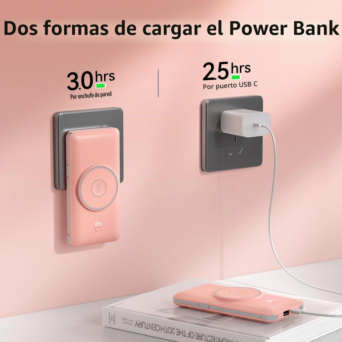 Cargador portátil magnético de 10000 mAh para iWatch y iPhone, 22.5...