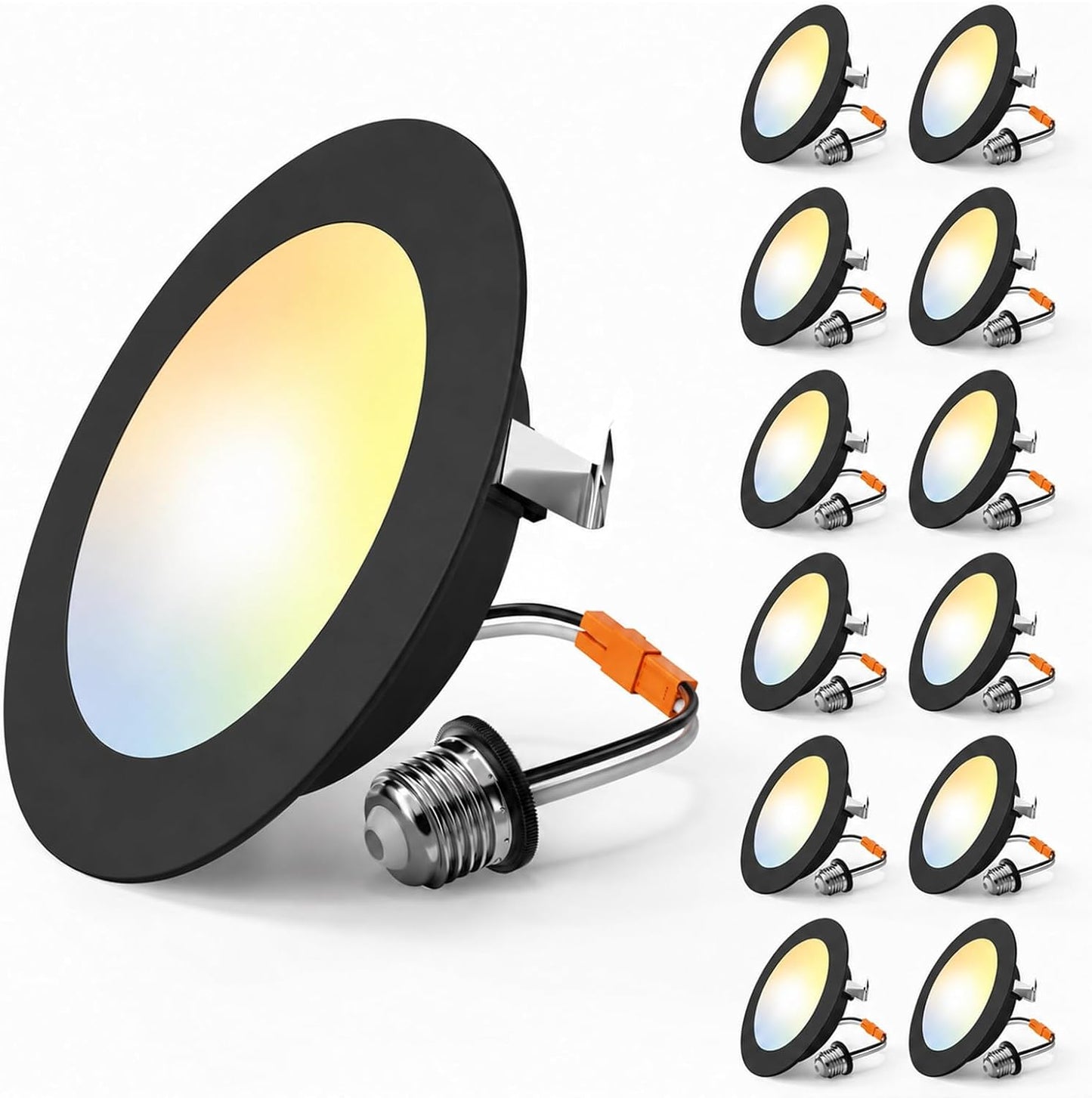 Amico Iluminación empotrada de 4 pulgadas, paquete de 12 luces LED...