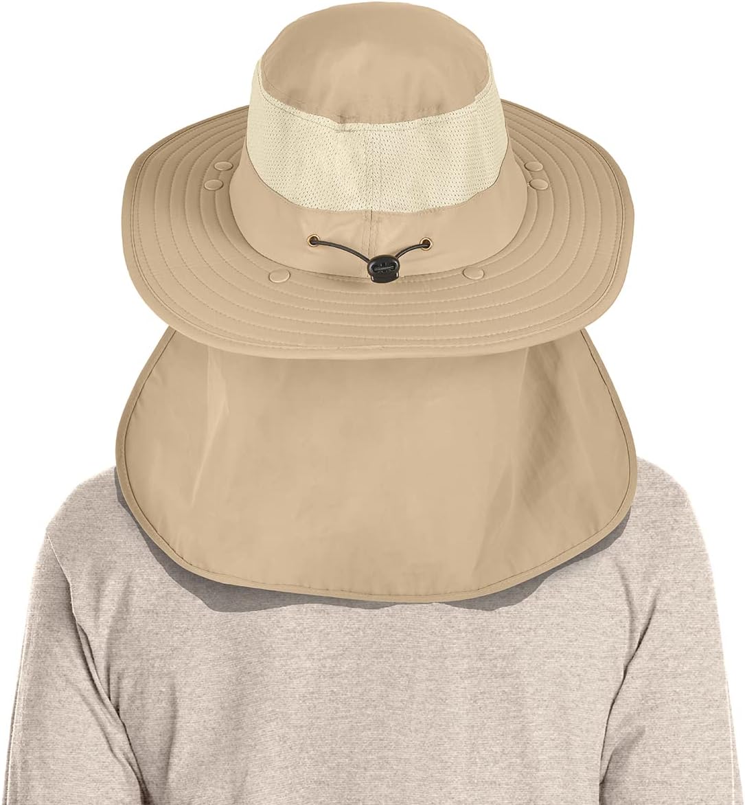 Paquete de 3 sombreros de pesca de ala ancha para hombre, protecció...